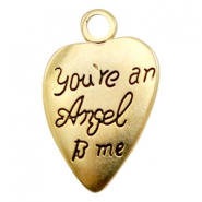 Metaal bedels TQ hart "You're an Angel to me" Goud (nikkelvrij)