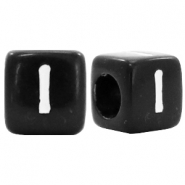 Acryl letterkralen letter I Zwart