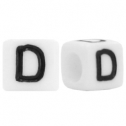 Acryl letterkralen letter D Wit