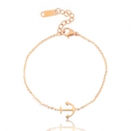Armbanden van Stainless steel Roestvrij staal (RVS) anker Rosegold