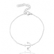 Armbanden van Stainless steel Roestvrij staal (RVS) anker Zilver
