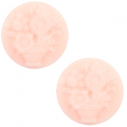 Cabochons basic camee 20mm boeket Light pink-off white