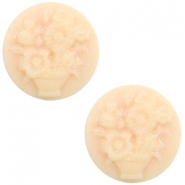 Cabochons basic camee 20mm boeket Light peach-beige