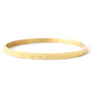 Armbanden van Stainless steel Roestvrij staal (RVS) "YOU ARE ONE IN A MILLION" Goud