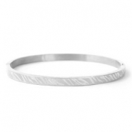 Armbanden van Stainless steel Roestvrij staal (RVS) zebra print Zilver