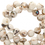 Natuursteen kralen calciet met schelp 4mm Antique white