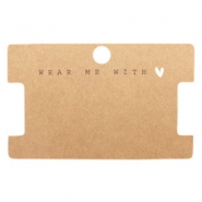 Kaartjes voor sieraden "Wear Me With ♥" Brown