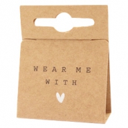 Kaartjes voor sieraden "Wear Me With ♥" Brown