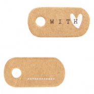 Kaartjes voor sieraden "With ♥" Brown