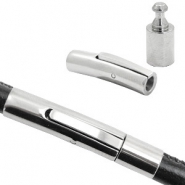 Benodigdheden van Stainless steel Roestvrij staal (RVS) klikslot &Oslash;4mm Antiek zilver