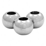 Kralen van Stainless steel Roestvrij staal (RVS) 3mm Antiek zilver