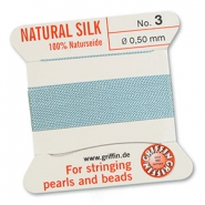 Griffin bead cord natural silk &Oslash;0.5mm Turquoise