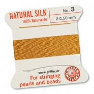 Griffin bead cord natural silk &Oslash;0.5mm Amber yellow