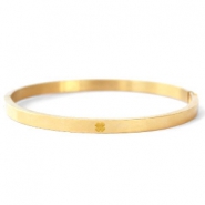 Armbanden van Stainless Steel Roestvrij staal (RVS) met klaver Goud