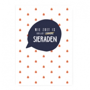 Kaartjes voor sieraden Sinterklaas "wie zoet is" Wit