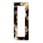 Hangers van resin rechthoek 40x16mm Mixed brown