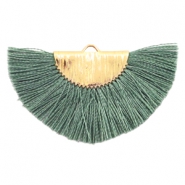 Kwastje hanger Gold-army green