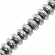 Kralen van hematite disc Silver grey