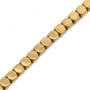 Kralen van hematite cube Gold