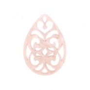 Hangers van resin druppel barok 38x27mm Delicacy rose