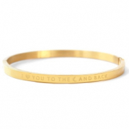 Armbanden van Stainless steel Roestvrij staal (RVS) "I LOVE YOU TO THE MOON AND BACK" Gold
