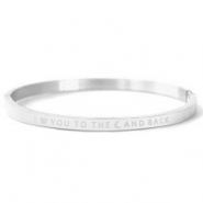 Armbanden van Stainless steel Roestvrij staal (RVS) "I LOVE YOU TO THE MOON AND BACK" Silver
