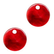Hangers van resin rond 12mm Cherry red