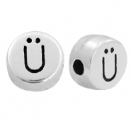 Metaal letterkralen DQ &Uuml; Antiek zilver (nikkelvrij)