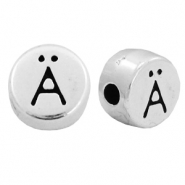 Metaal letterkralen DQ &Auml; Antiek zilver (nikkelvrij)