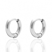 Oorbellen van Stainless steel Roestvrij staal (RVS) creolen Zilver