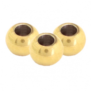 Kralen van Stainless steel Roestvrij staal (RVS) 5mm Antiek zilver