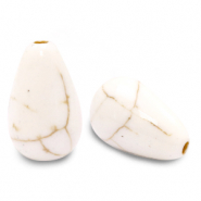 Keramiek kraal druppel Off white