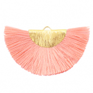 Kwastje hanger Gold-Burnt coral pink