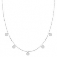 Kettingen van Stainless steel Roestvrij staal (RVS) muntjes Zilver