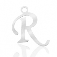 Bedels van Stainless steel Roestvrij staal (RVS) initial R Zilver