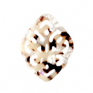 Hangers van resin ruit barok Mixed beige brown