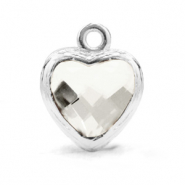 Hanger van crystal glas heart Crystal-silver