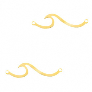 Bedels van Stainless steel Roestvrij staal (RVS) tussenstuk wave Goud