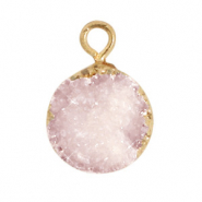 Hangers van natuursteen 10mm Icy pink-gold
