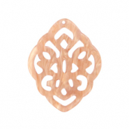 Hangers van resin ruit barok Peach pink