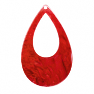 Hangers van resin druppel 57x36mm Chilli red