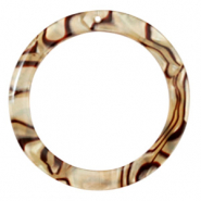 Hangers van resin rond 35mm Incense beige pearl