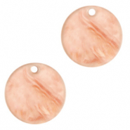 Hangers van resin rond 12mm Peach pink