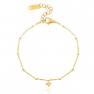 Armbanden van Stainless steel Roestvrij staal (RVS) lucky star Goud