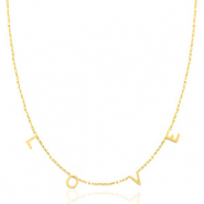 Kettingen van Stainless steel Roestvrij staal (RVS) "love" Goud