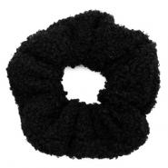 Scrunchie teddy haarelastiek Black
