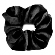 Scrunchie velvet haarelastiek Black