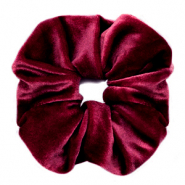 Scrunchie velvet haarelastiek Port red