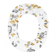 Hangers van Resin ovaal Silver gold-transparant