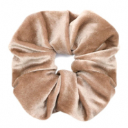 Scrunchie velvet haarelastiek Light brown